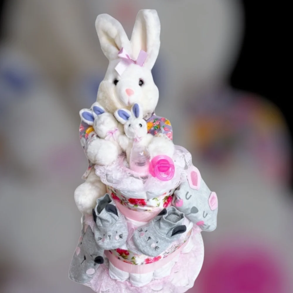 Bunny Diaper Cake, Easter Diaper Cake